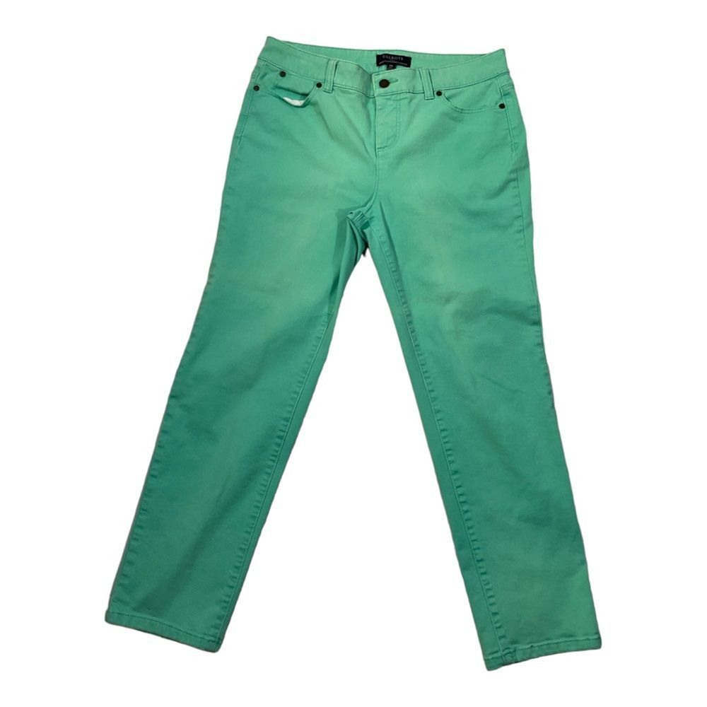 Talbots Women’s Size 10P Green Pedal Pusher Simply Flattering 5 Pockets Jeans - Picture 1 of 11